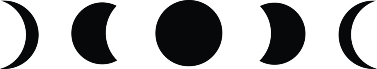 Vector illustration of moon phases for graphic design scalable eps icon design
