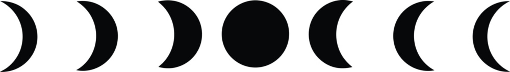 Moon phases vector illustration scalable graphic for celestial designs