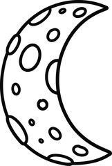 Cute crescent moon vector illustration scalable icon eps file celestial object