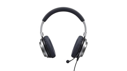 Fototapeta premium Close-up of Silver and Blue Gaming Headphones headset