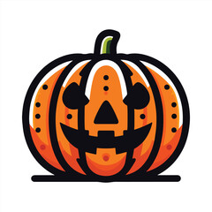 Carved Pumpkin Halloween Design Vector