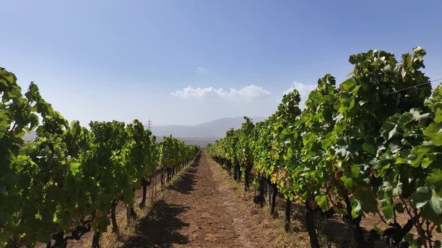 Grape Vineyard Fields Harvest Season Drone Video, Bozcaada Canakkale, Turkiye (Turkey)
