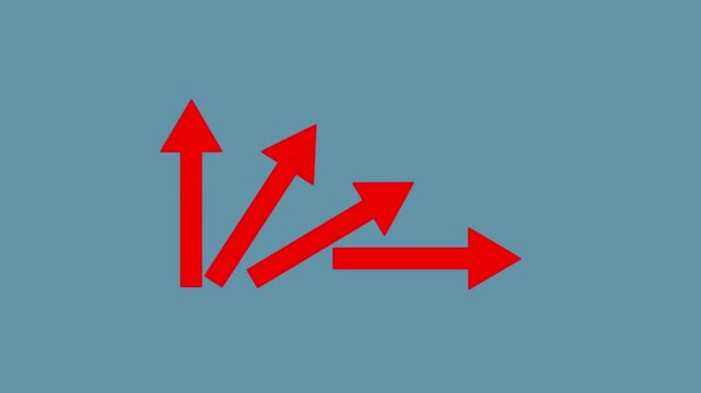 Recessions, business failures, reduced wages or earnings, bankruptcies or stock market crashes, with collapsing arrows animation. 4k video motion graphic animation
