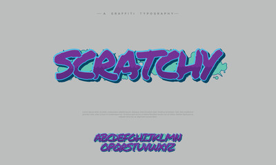 Creative Gritty Graffiti Font Urban Hip Hop Lettering Vector