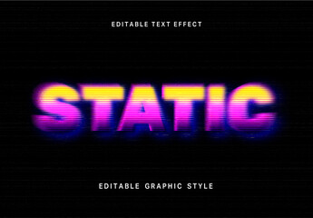 Pink And Yellow Faded Gradient VHS Retro Text Effect Glitch Static Font