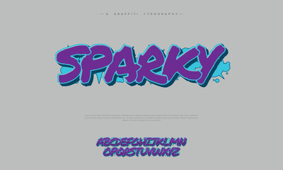 Vibrant Gritty Graffiti Font with 3D Effect and Spray Paint Texture