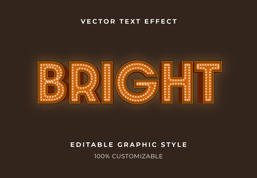 Orange And Yellow Lightbulb Text Effect Retro Bulb Font