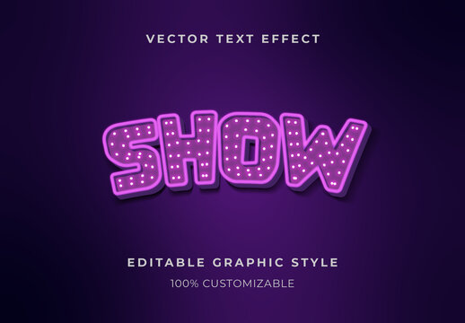 Violet Neon Lightbulb Text Effect Marquee Bulb Font