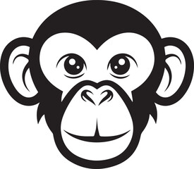 Cute animal black and white icon