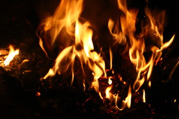 fire in the fireplace