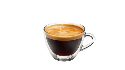Naklejka premium Double Walled Glass Cup with Espresso Coffee image