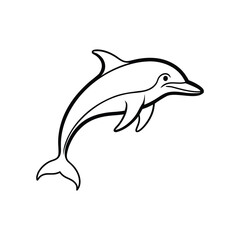 Dolphin Leaping With Curved Body And Dorsal Fin Vector
