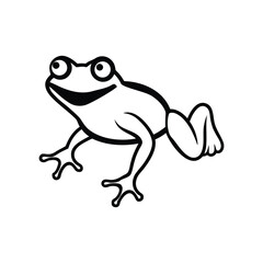 Frog With Bulging Eyes And Bent Hind Legs Vector