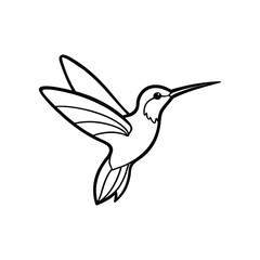 Hummingbird With Blurred Wings And Needle Beak Vector