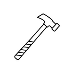 Simple outline drawing of a hammer silhouette