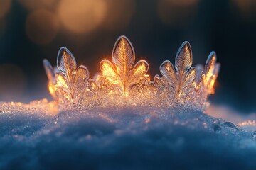 Ice and frost crown glistening on a dark background.