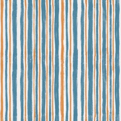 Hand Drawn Blue and Orange Striped Seamless Pattern