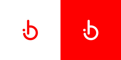 Letter B, ib, letter i and B Power Button Logo  Modern Minimalist Design Icon