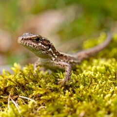 Obraz premium Lizard on moss