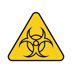 Bold Biohazard Warning Sign Vector Illustration in Yellow and Black