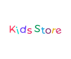 Kids Store Logo  Colorful Playful Typography Design