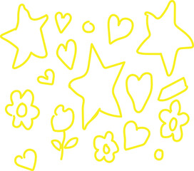 A charming and whimsical collection of hand-drawn star doodle