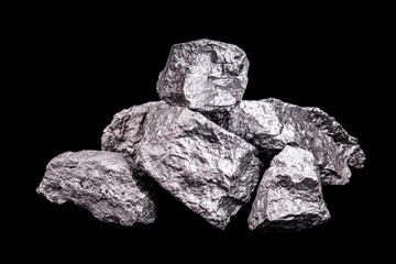 Aluminum is a chemical element. Aluminum stone for industrial use. Silver ore.