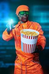 Zombie with Popcorn
