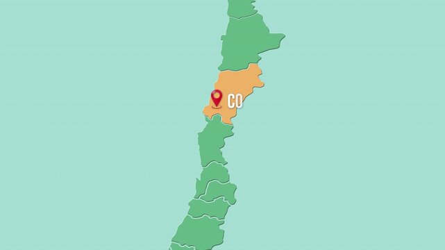 Mapa de Chile con divisi&oacute;n pol&iacute;tica resaltando la regi&oacute;n Atacama y su capital Copiap&oacute;