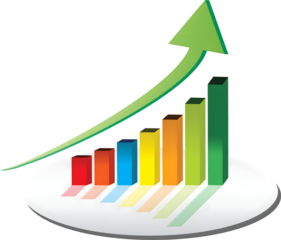 business graph with arrow