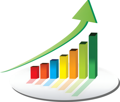 business graph with arrow