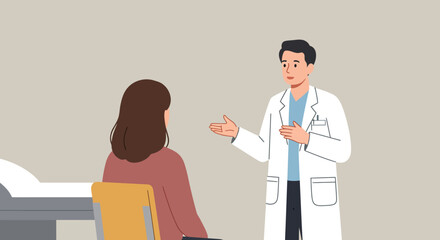 Doctor Explaining Medical Information to Patient in Consultation Room