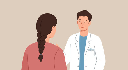 Doctor's Consultation with Patient Healthcare Professional Examining and Advising a Woman in a Clinic Setting