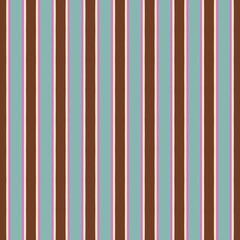 Obraz premium This vertical striped pattern features a repeating sequence of wide brown stripes alternating with wide dusty teal stripes. Each brown stripe is flanked by a very thin cream line on both sides, and 