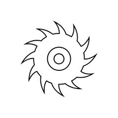 Outline of a circular saw blade silhouette
