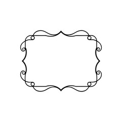 Ornate decorative frame in black ink silhouette