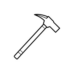 Illustration of a claw hammer tool silhouette