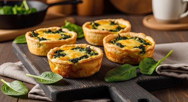 Delicious Savory Spinach Cheese Mini Quiches Appetizers