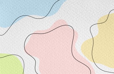 Pastel Abstract Background with Organic Line Shapes on Paper Texture