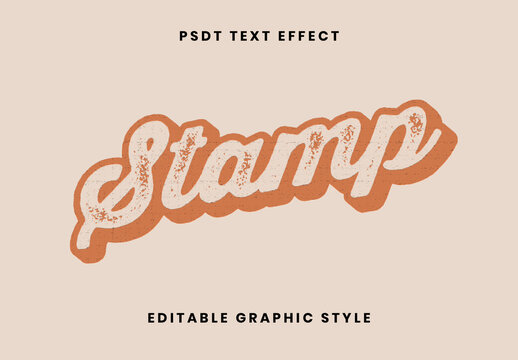 Beige And Orange Retro Stamp Text Effect Script Grunge Vintage Font