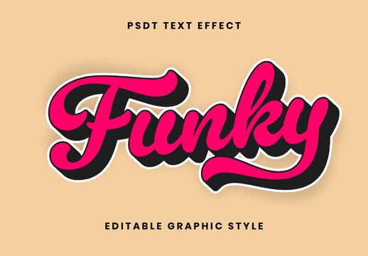 Pink And Black Retro Sticker Script Text Effect