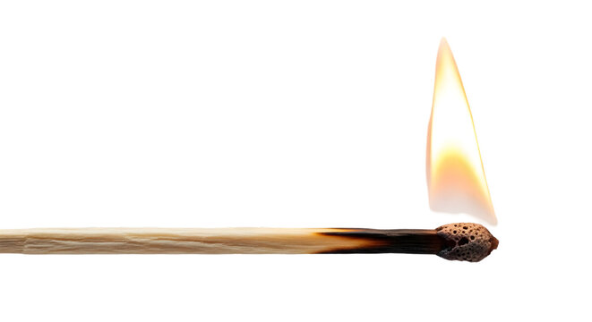 Burning Matchstick Flame Isolated on Black whisk