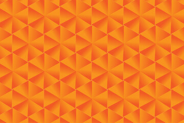 Vibrant Orange 3D Geometric Triangle Seamless Pattern Background