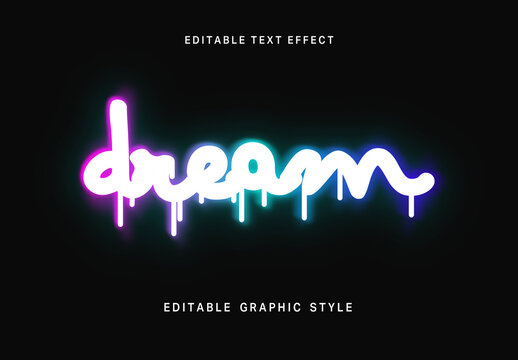 Multicolor Vaporwave Vibe Liquid Trippy Neon Text Effect Script Dripping Font