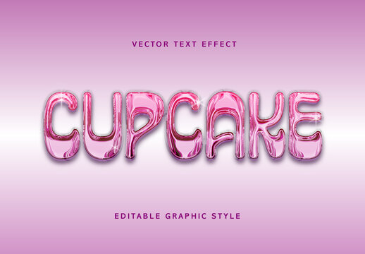 Pink Shiny Metallic Glossy Text Effect Reflective Chrome Font