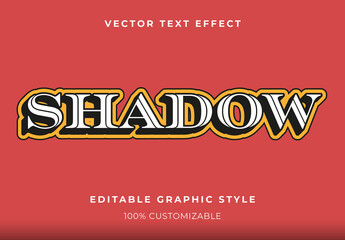 Black And Yellow 3D Bold Text Effect Retro Outline Font