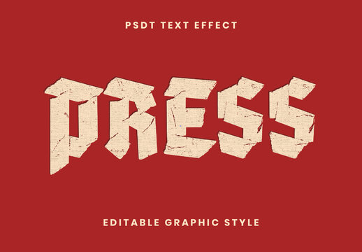 Beige Vintage Letterpress Text Effect Retro Grunge Font