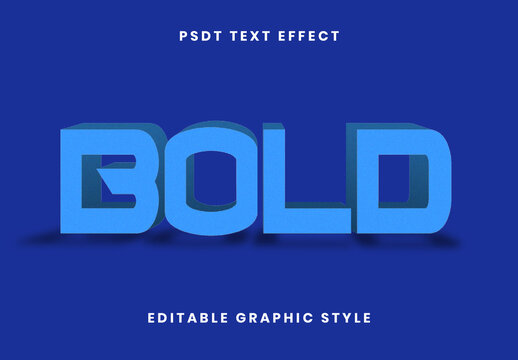 Blue 3D Stand Text Effect Strong Shadow Font