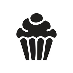 Cup cake icon vector black, Adobe Illustrator Artwork