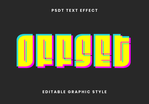 Colorful Offset Effect Layered Text Effect Glitch Modern Blur Font